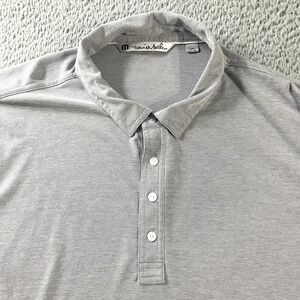 TravisMathew Polo Shirt Mens‎ 2XL Gray Heather Pima Cotton Blend Stretch Golf